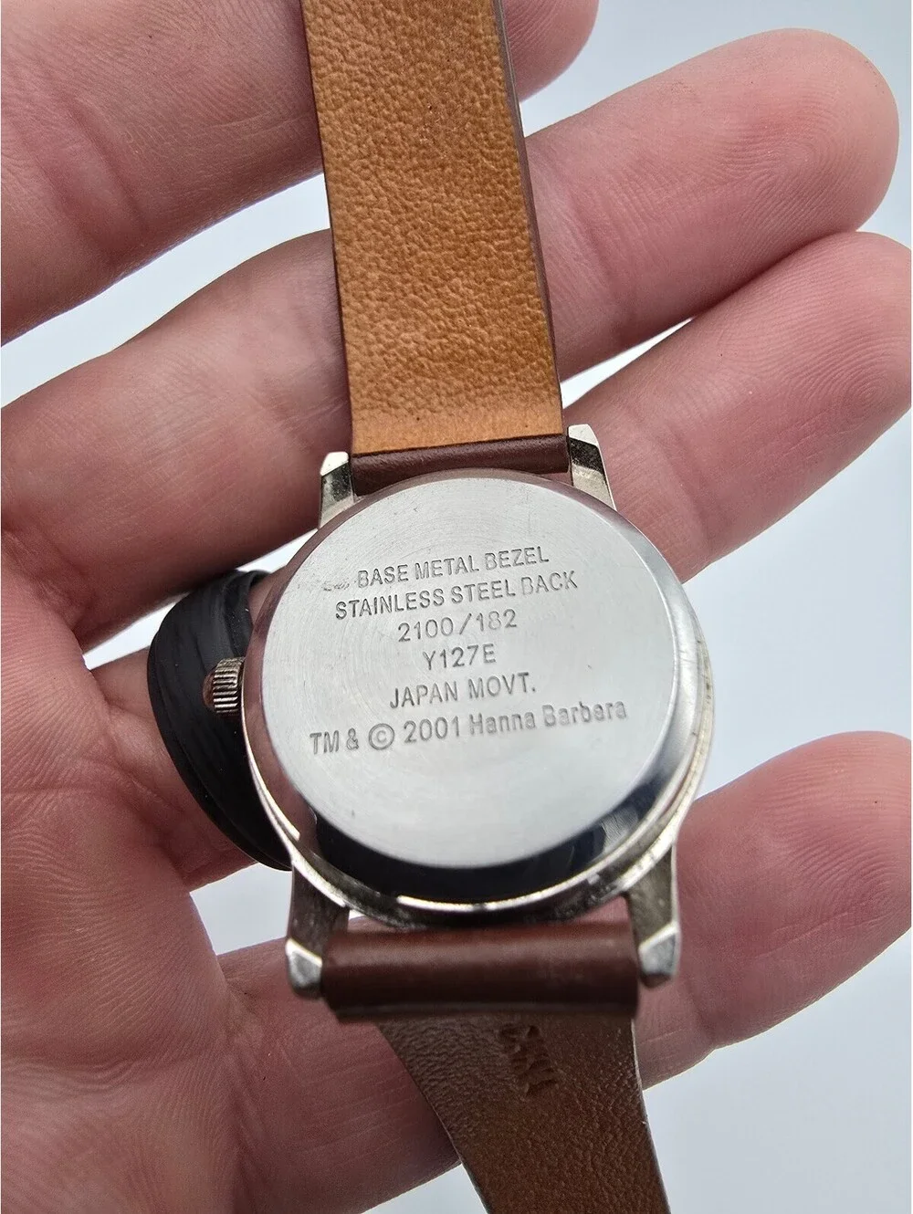 Armitron Scooby-Doo Kids Quartz Analog Watch Silver Dial Brown Leather Strap
